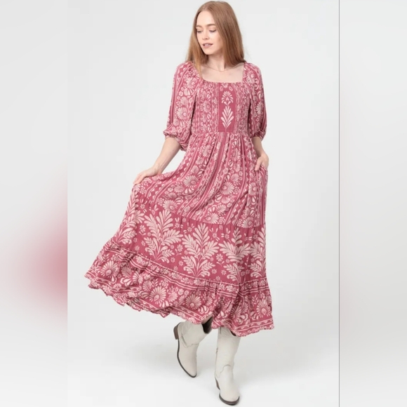 Angie Dresses & Skirts - Angie Mauve Floral Maxi Dress